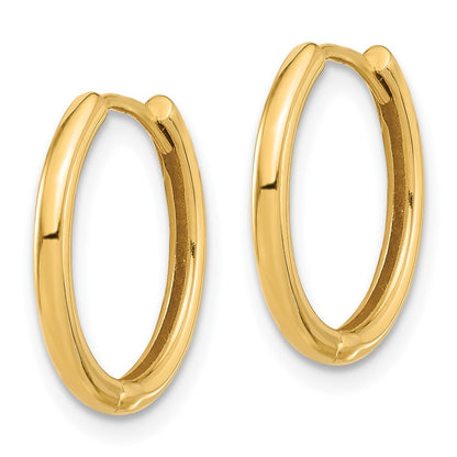 14k Yellow Gold Polished Hinged Hoop Earrings