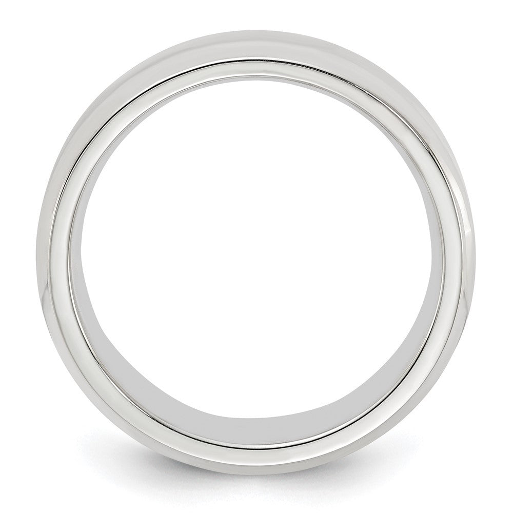 Sterling Silver 6mm Beveled Edge Size 13.5 Band Ring
