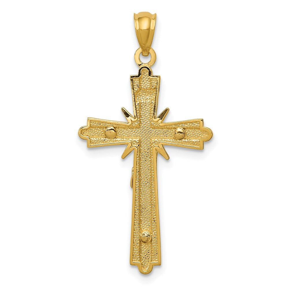 14k Two-tone Gold Gold Polished Crucifix Pendant for Women