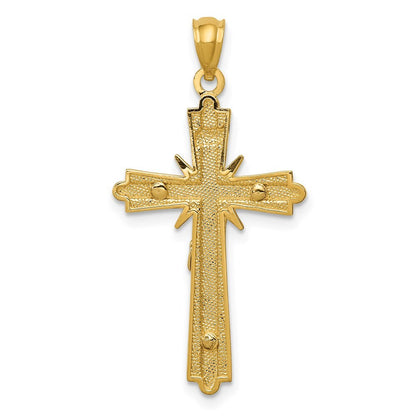 14k Two-tone Gold Gold Polished Crucifix Pendant for Women