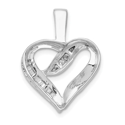 14k White Gold 1/8ct. Diamond Heart Pendant for Women