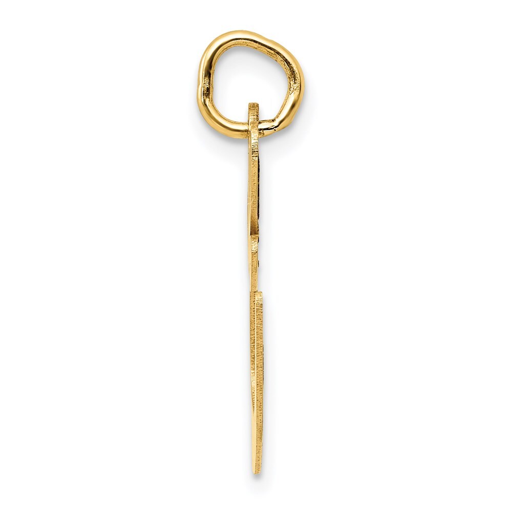 14k Yellow Gold Large Fancy Script Letter E Initial Charm Pendant for Women