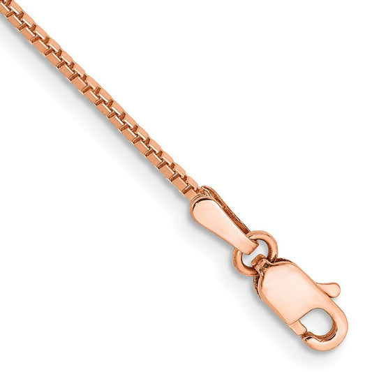 14K Rose Gold 8 inch 1.10mm Box Link Bracelet