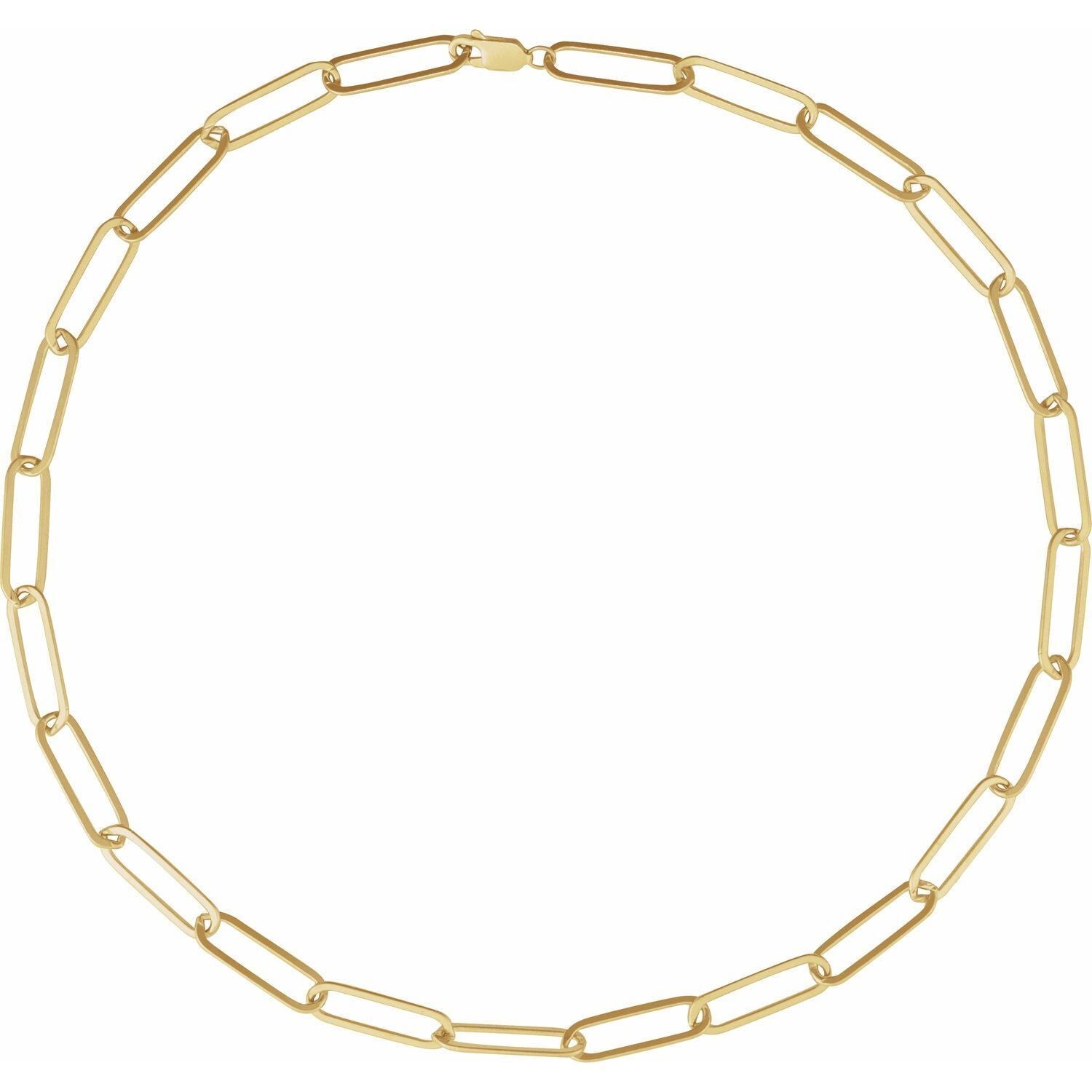 14k Yellow Gold Gold Filled 6.2 mm Paperclip 20" Chain Necklace