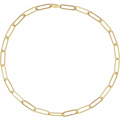 14k Yellow Gold Gold Filled 6.2 mm Paperclip 20" Chain Necklace