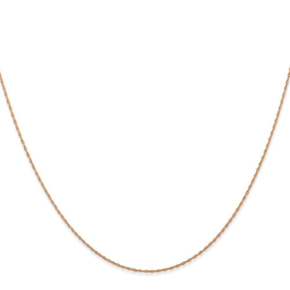 14K Rose Gold 24" Carded .5mm Cable Rope Chain Necklace