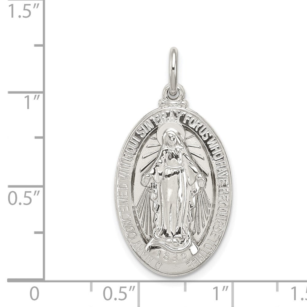 Sterling Silver Miraculous Medal Pendant Holiday Gift for Women