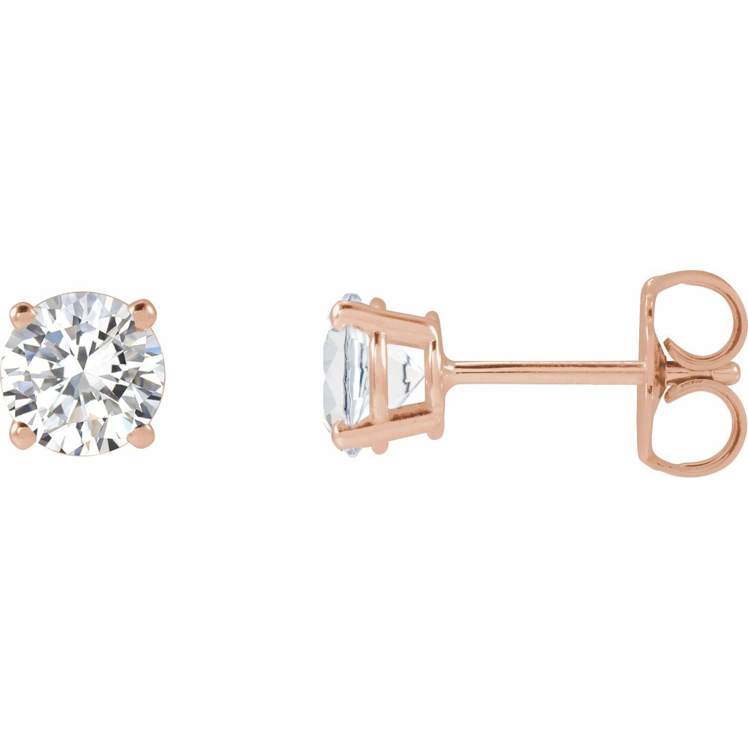 14k Rose Gold 1 CTW Lab-Grown Diamond Stud Earrings Fine Jewelry for Women