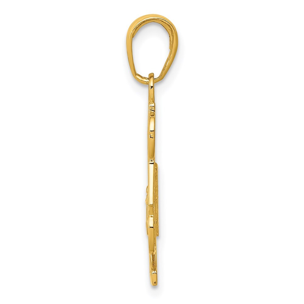 14k Yellow Gold #1 DAD Charm Pendant for Women