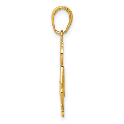 14k Yellow Gold #1 DAD Charm Pendant for Women