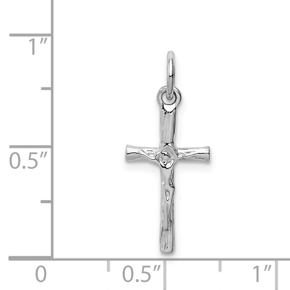 14k White Gold Crucifix Pendant for Women