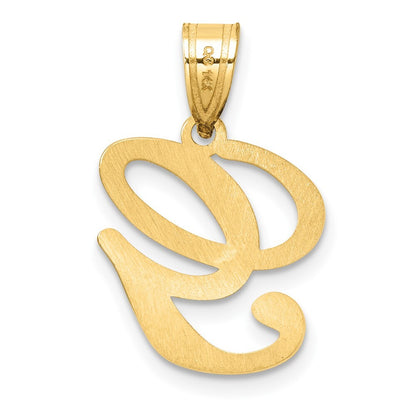 14k Yellow Gold Script Letter G Initial Pendant for Women