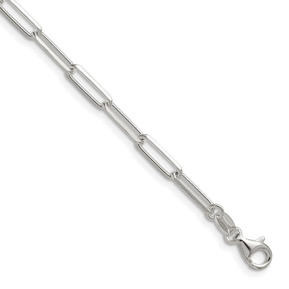 Sterling Silver 3.5mm Diamond-Cut Paperclip Chain Necklace