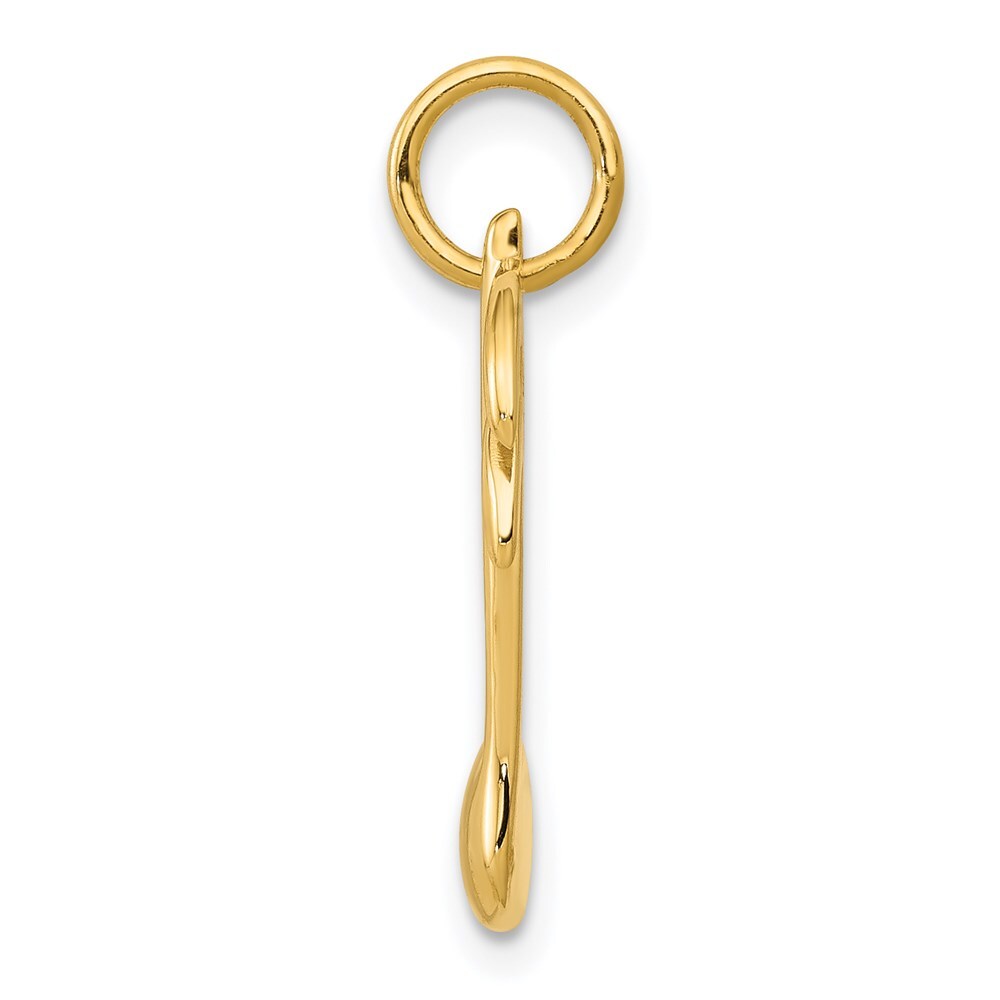 14k Yellow Gold Polished Flat-Backed Musical Note Charm Pendant for Women