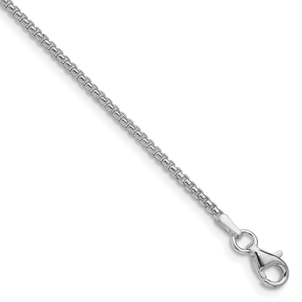 Sterling Silver Rhodium-plated 1.75mm Round Box Chain Necklace