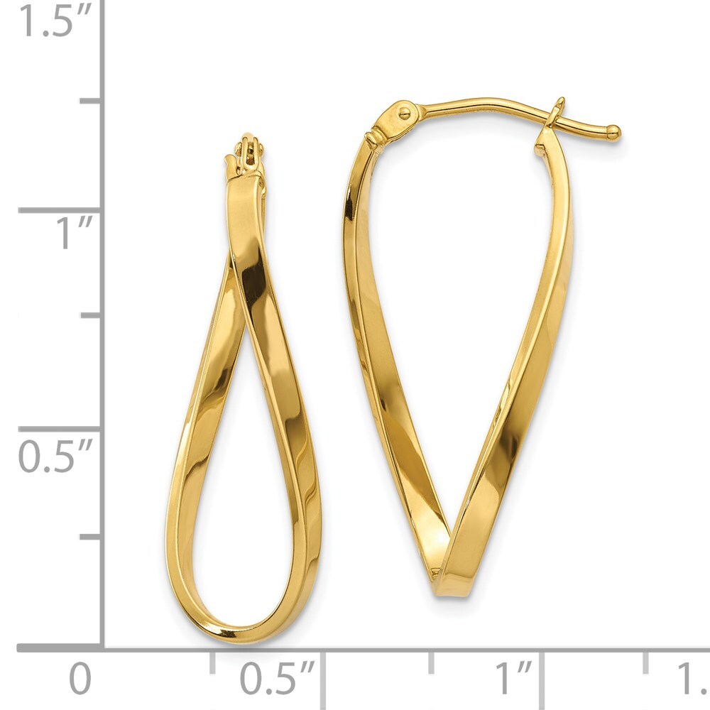 14k Yellow Gold Small Twisted Stud Earrings Gift for Women