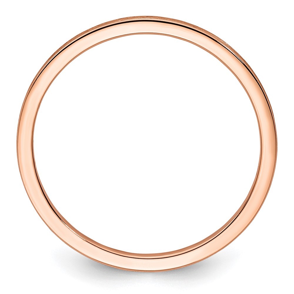 14K Rose Gold 1.2mm Flat Satin Stackable Band Ring Size 5.5