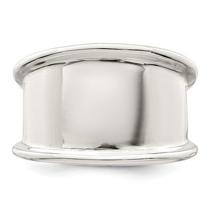 Sterling Silver 15mm Tapered Ring Size 8