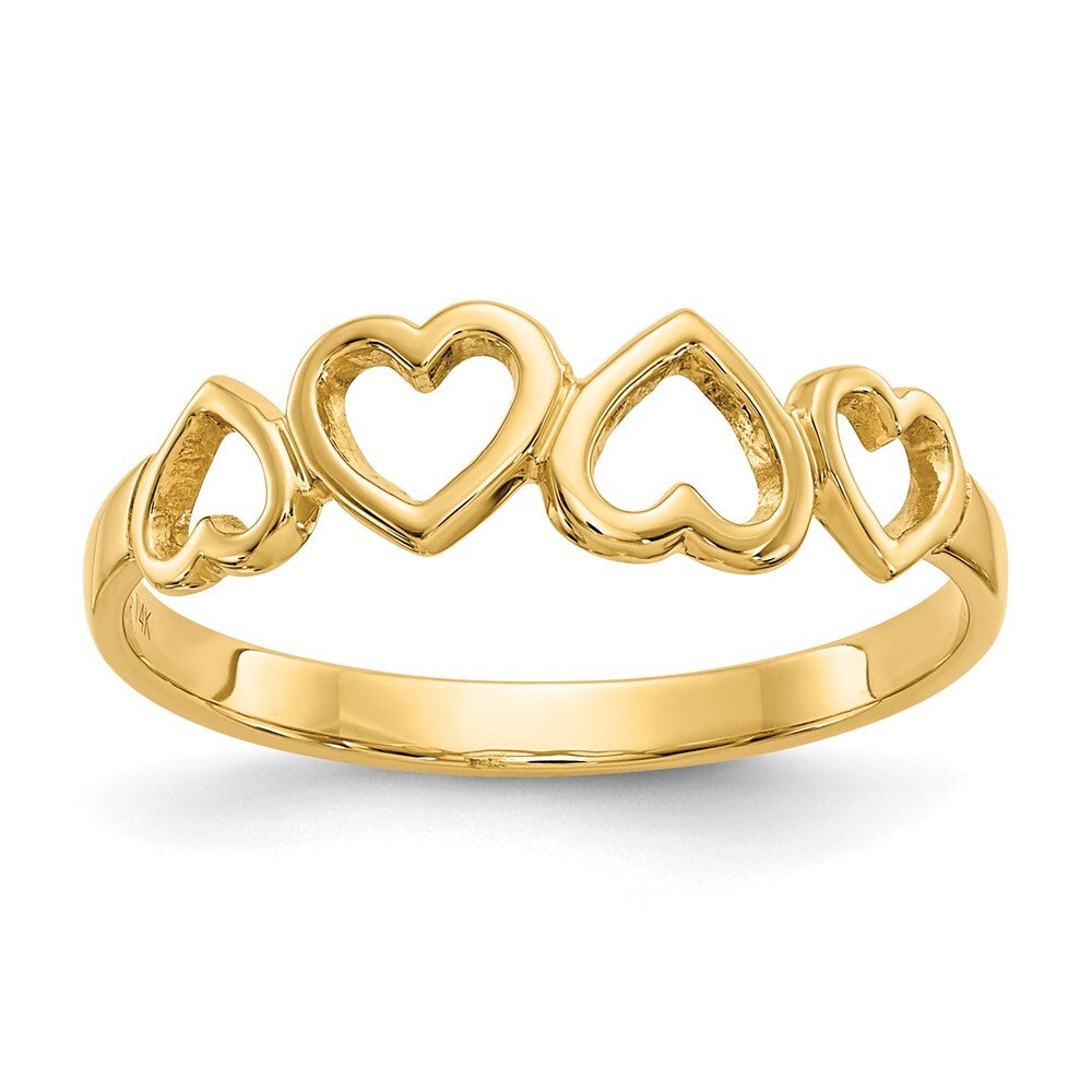 14K Yellow Gold Heart Ring