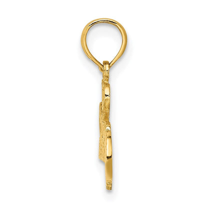 14k Yellow Gold I HEART SOCCER Ball Charm