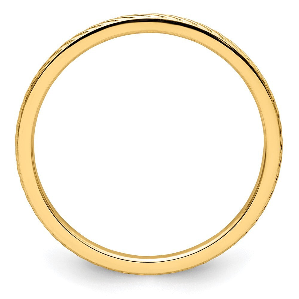 14K Yellow Gold Yellow Gold 1.2mm Twisted Wire Pattern Stackable Band Size 7
