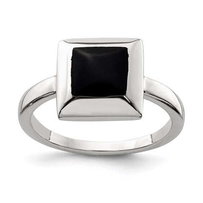 Sterling Silver Onyx Ring Size 8