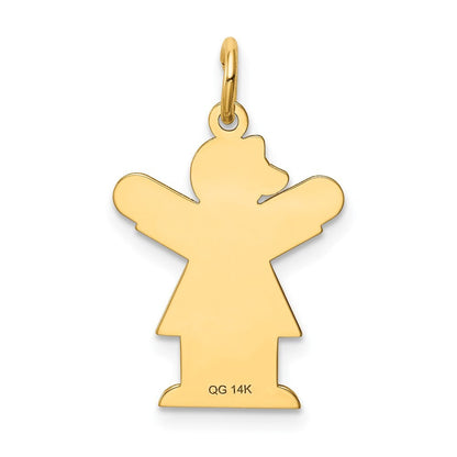 14k Yellow Gold Kid Charm Pendant for Women
