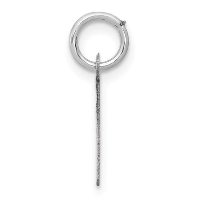 14k White Gold Small Slanted Block Letter L Initial Charm Pendant for Women