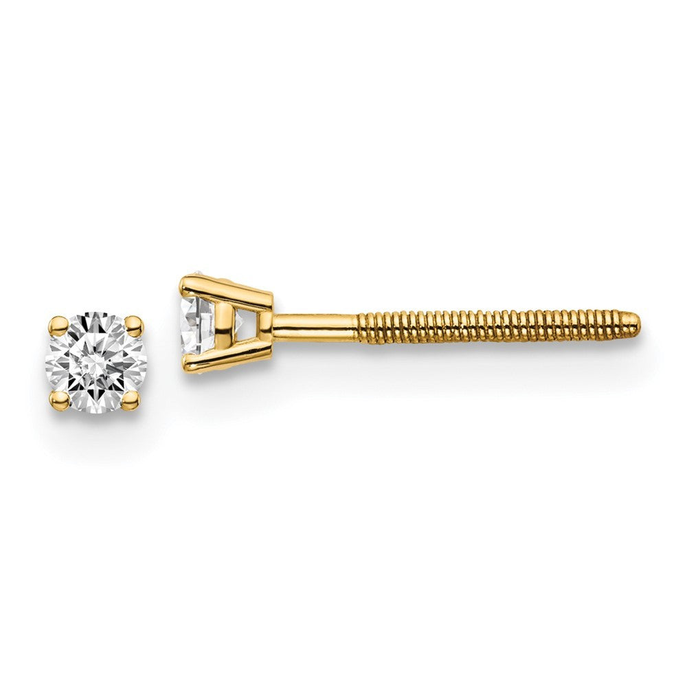14ky .15ct. SI3 G-I Diamond Stud Thread on/off Earrings