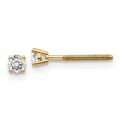 14ky .15ct. SI3 G-I Diamond Stud Thread on/off Earrings