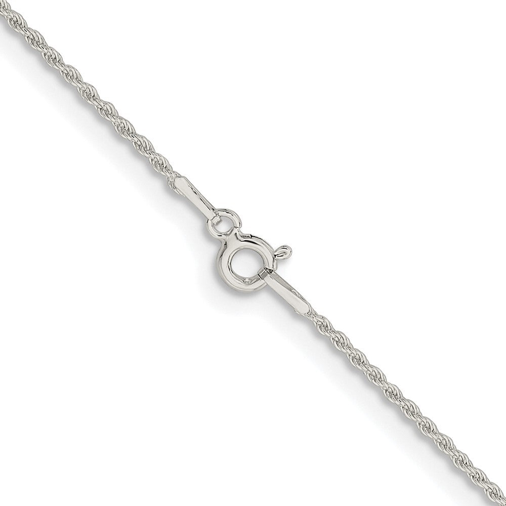 Sterling Silver Rhodium-plated 1.3mm Solid Rope Chain
