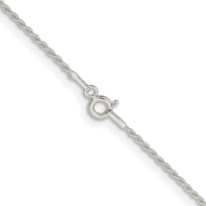 Sterling Silver Rhodium-plated 1.3mm Solid Rope Chain