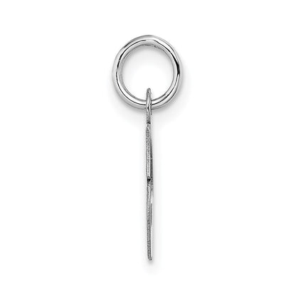 14k White Gold Small Block Letter S Initial Charm Pendant for Women