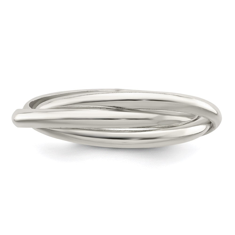 Sterling Silver Triple Intertwining Ring Size 8