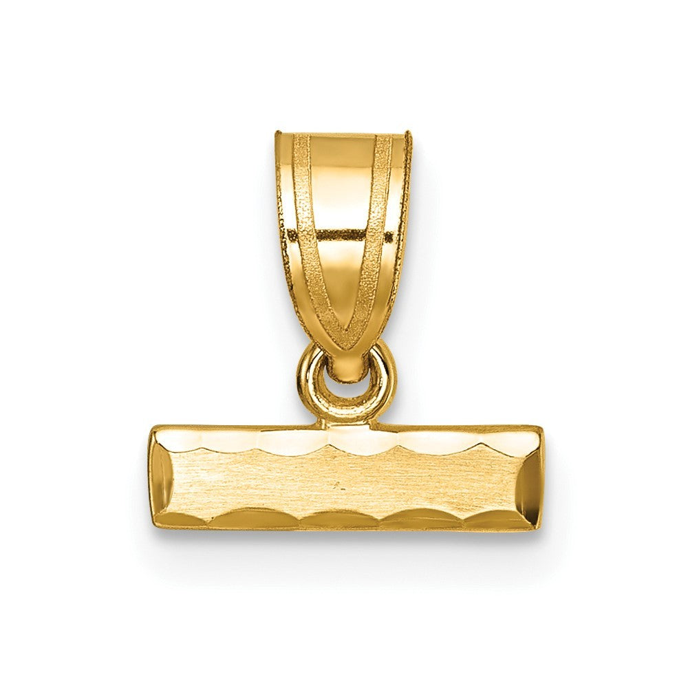 14k Yellow Gold Small Brushed Diamond-cut Top Charm