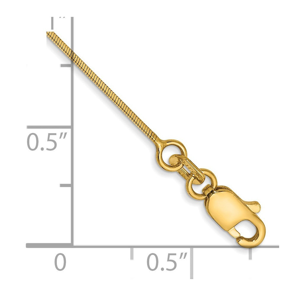 14k Yellow Gold 7 inch .6mm Octagonal Snake Bracelet