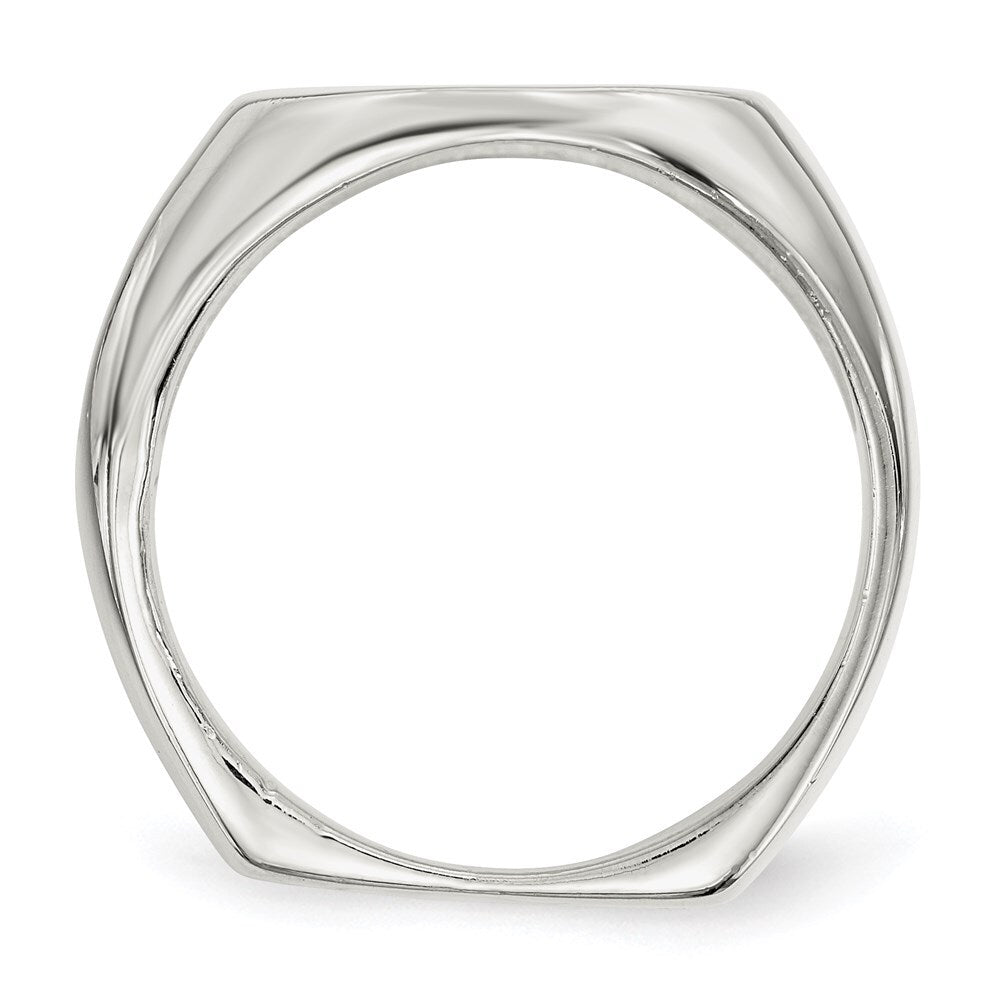 Sterling Silver 18x14mm Open Back Signet Ring Size 10