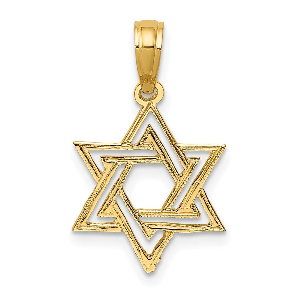 14k Yellow Gold Polished Star Of David Charm
