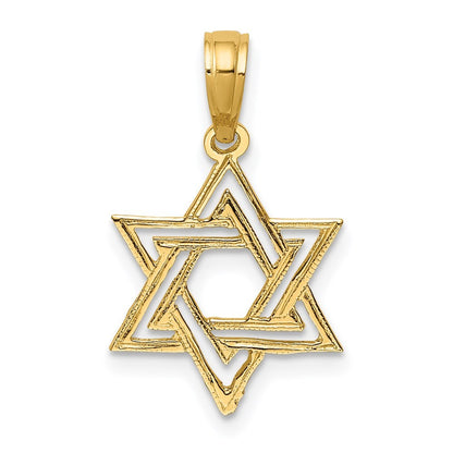14k Yellow Gold Polished Star Of David Charm