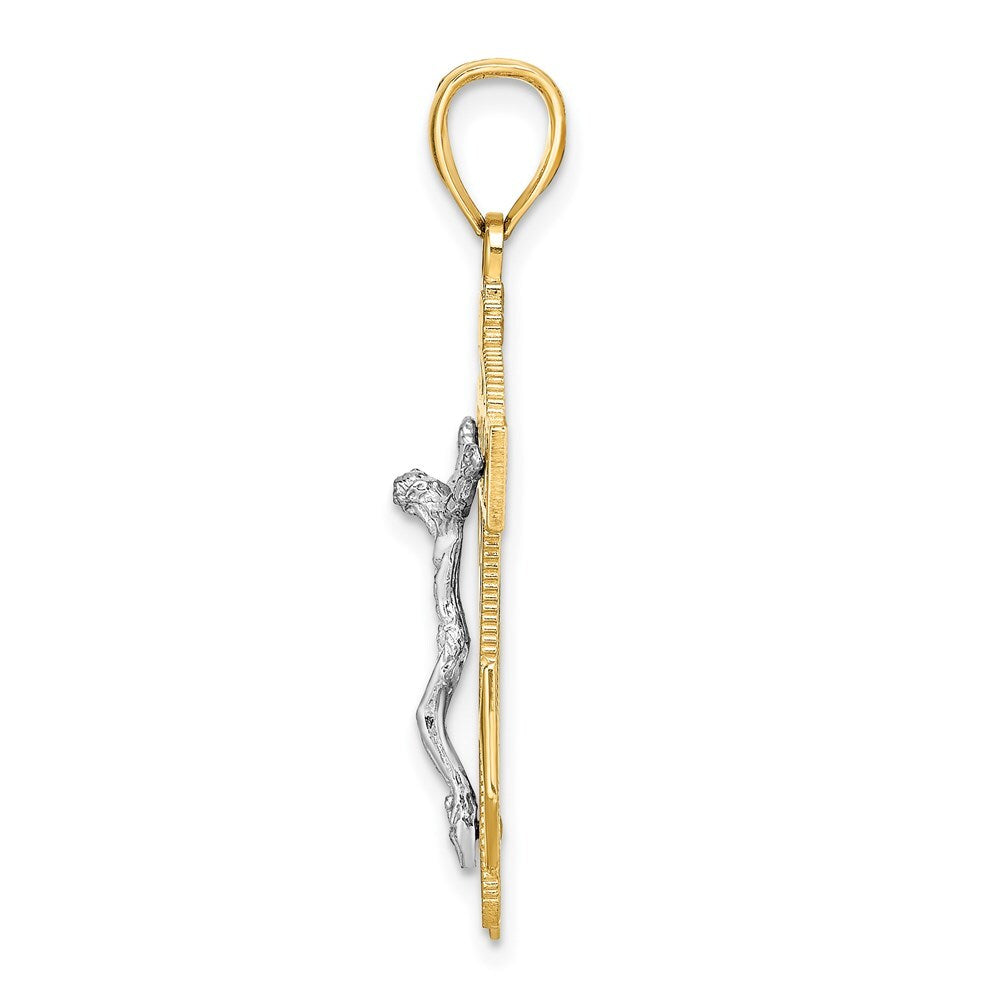 14k Two-tone Gold Mariner's Crucifix Pendant for Women