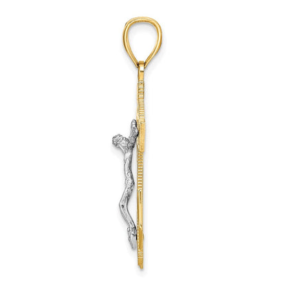 14k Two-tone Gold Mariner's Crucifix Pendant for Women