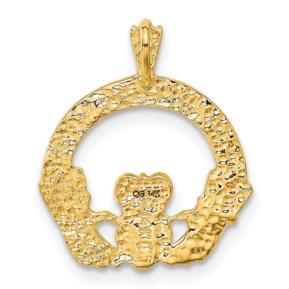 14k Yellow Gold Claddagh Pendant for Women