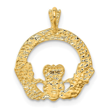 14k Yellow Gold Claddagh Pendant for Women