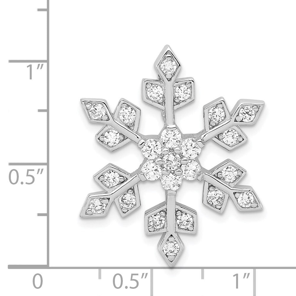Sterling Silver Rhodium-plated Cubic Zirconia Slide Pendant
