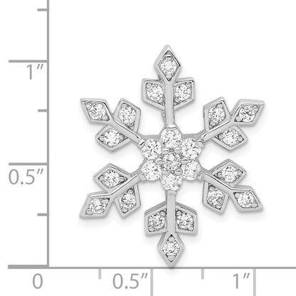 Sterling Silver Rhodium-plated Cubic Zirconia Slide Pendant