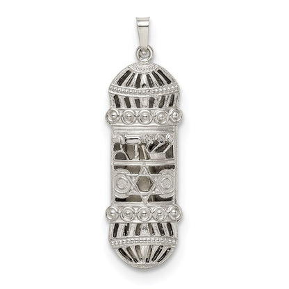 Sterling Silver Fancy Mezuzah Pendant Holiday Gift for Women