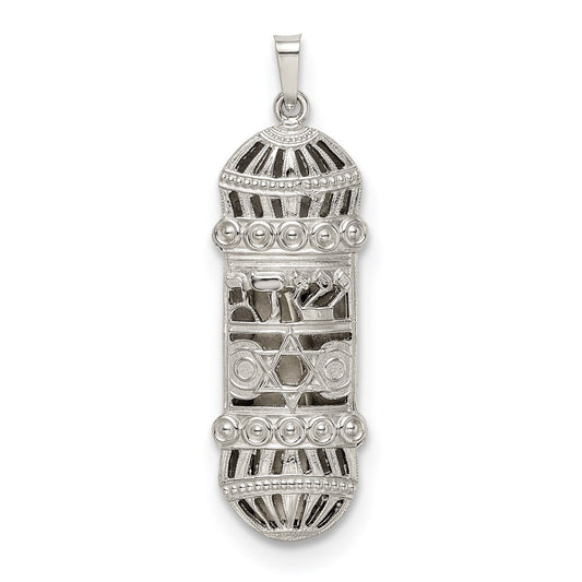 Sterling Silver Fancy Mezuzah Pendant Holiday Gift for Women