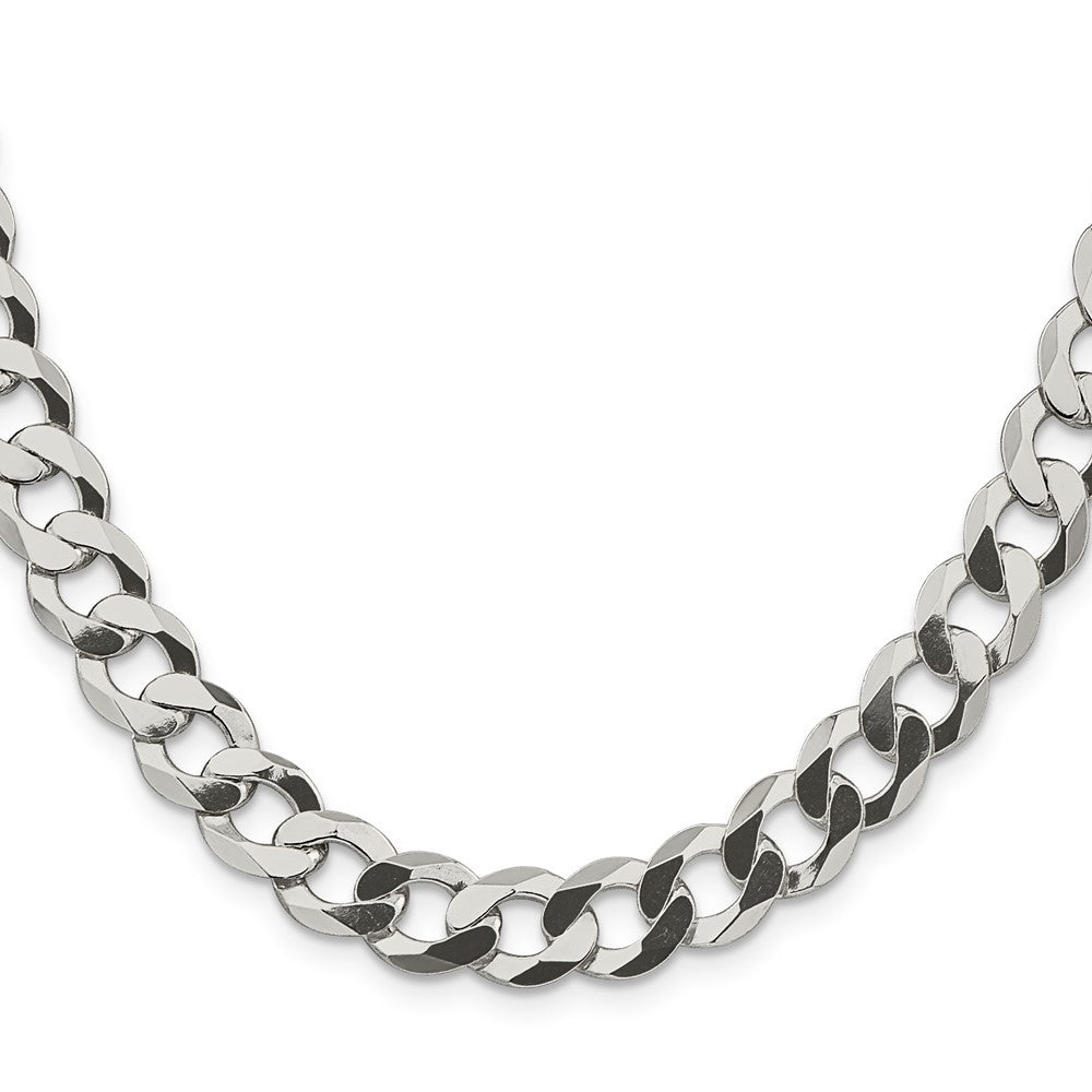 Sterling Silver 9.75mm Flat Curb Chain Necklace