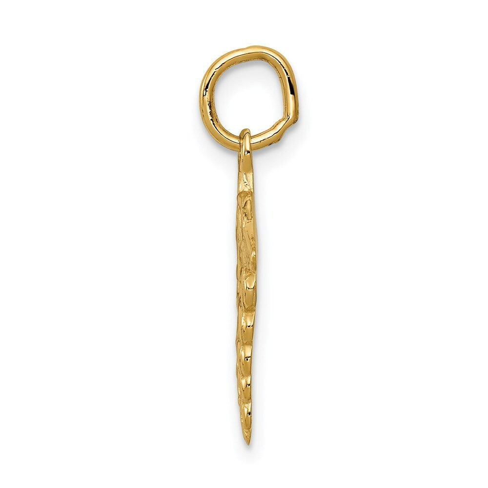 14k Yellow Gold Caduceus Charm Pendant for Women