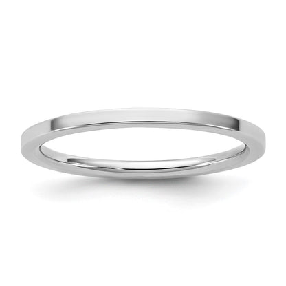 14k White Gold 1.5mm Standard Flat Comfort Fit Band Size 10